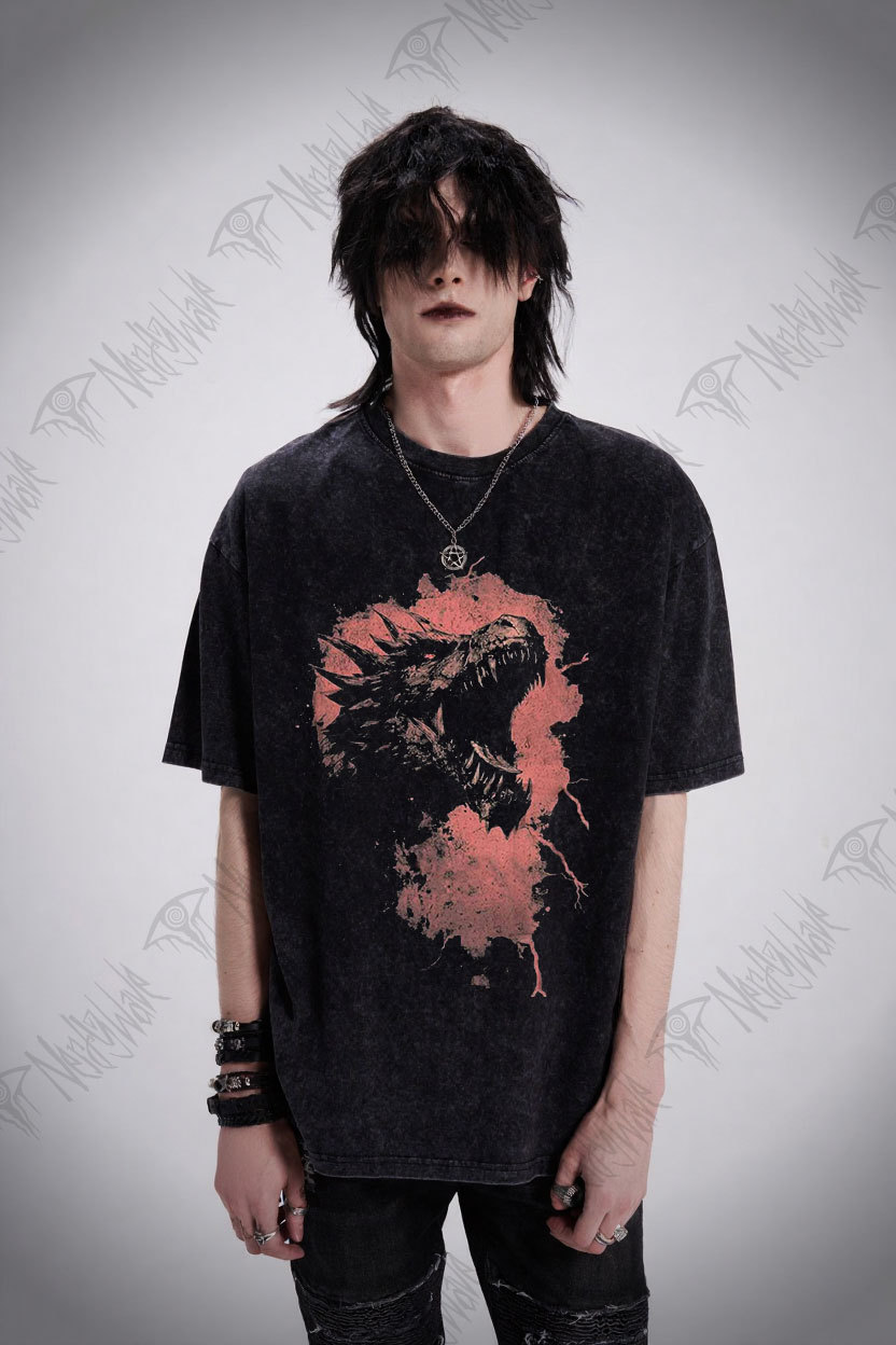 Fire-breathing Dragon Washed T-shirt