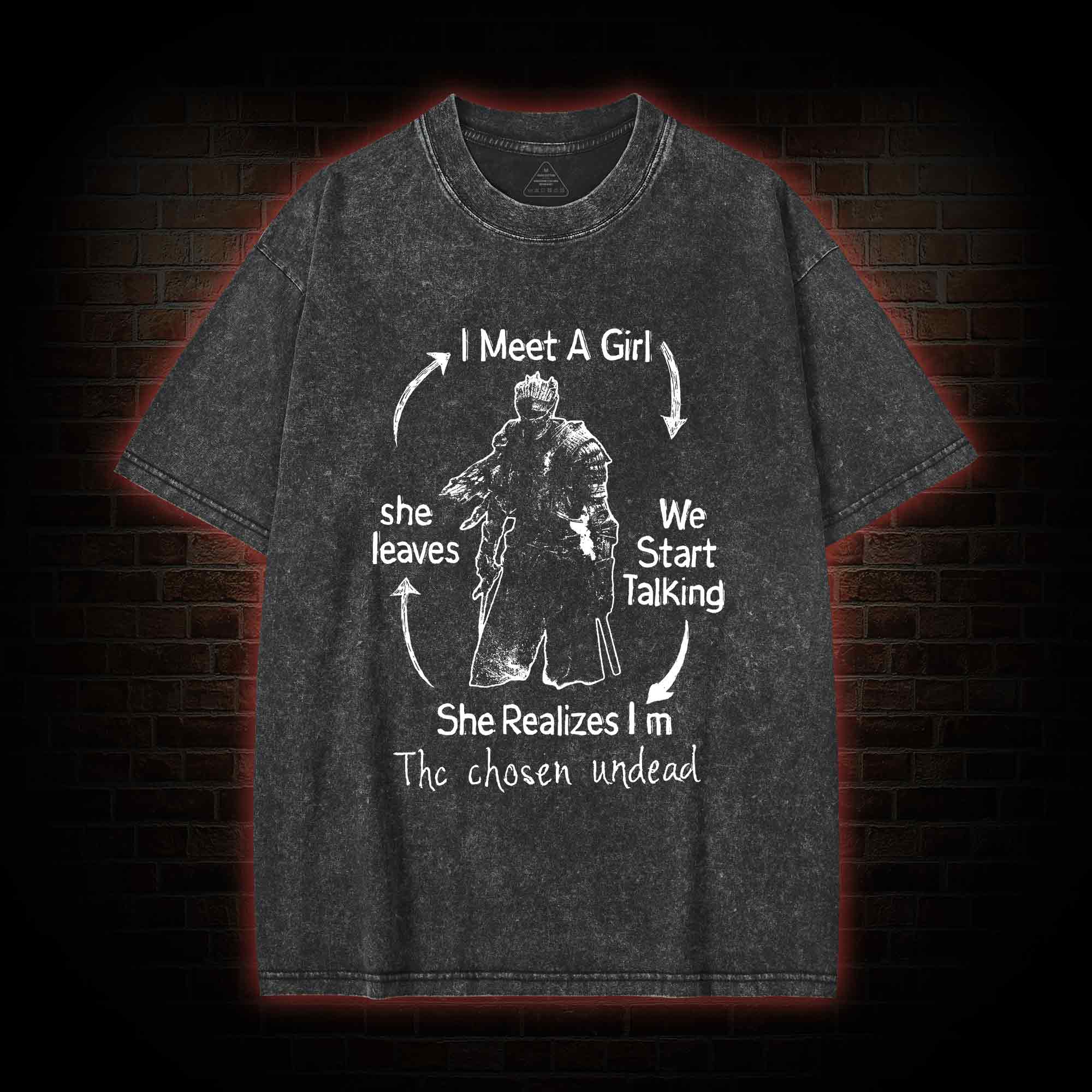I Meet a Girl She Leaves Washed T-Shirt