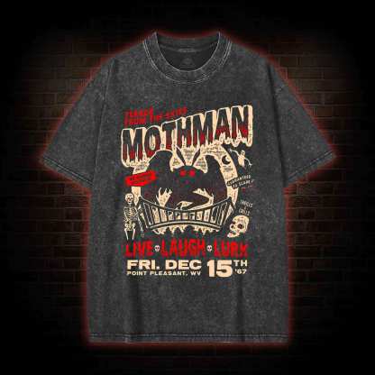 Mothman Live Laugh Lurk Washed T-Shirt