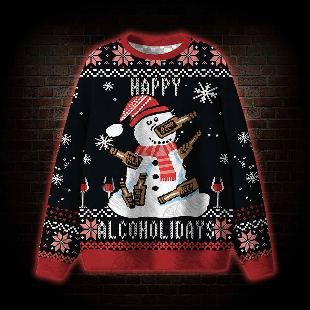 Happy Alcoholiday Ugly Sweatshirts