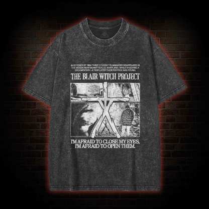 I'm Afrid to Close My Eyes Retro Washed T-shirt