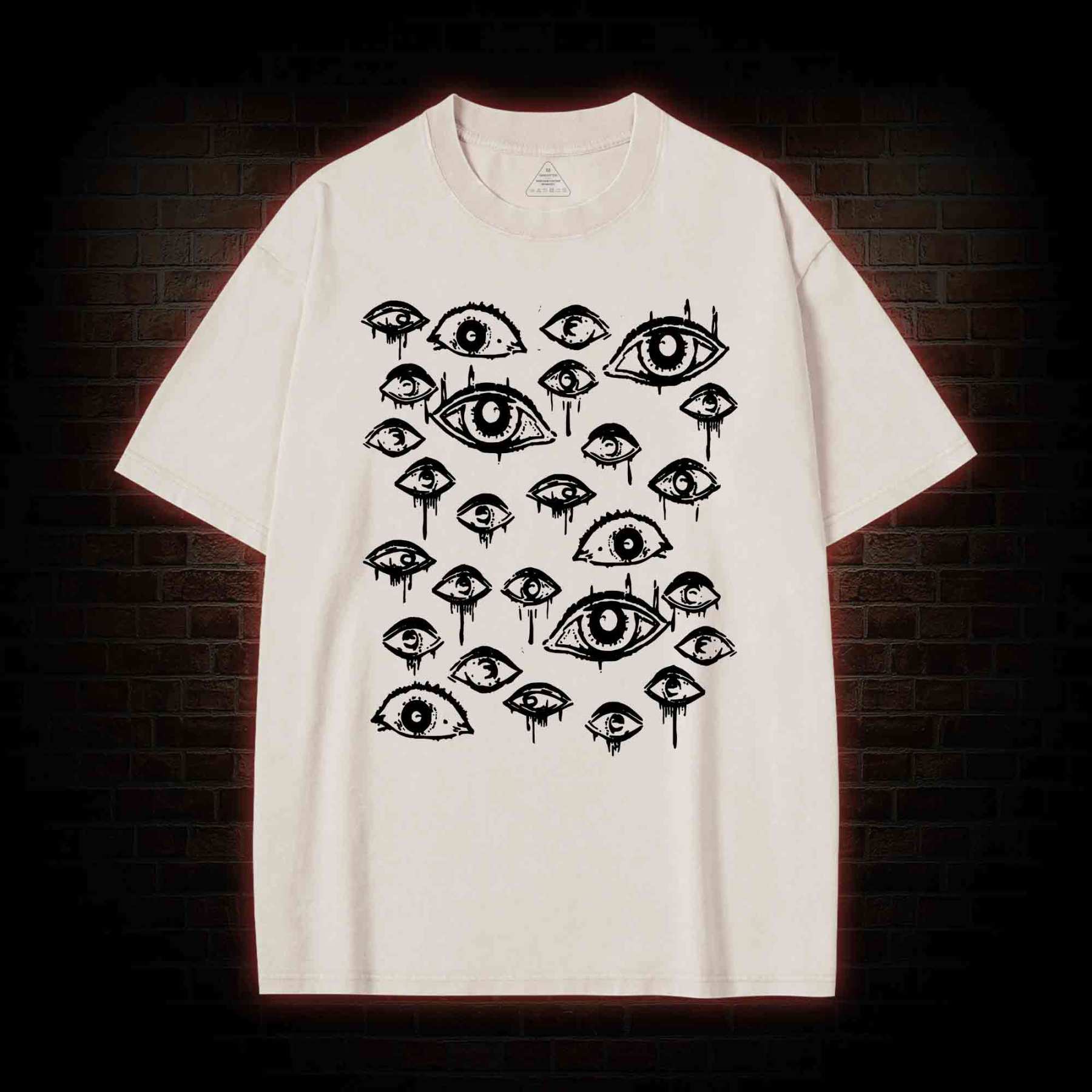 Grunge Eyeball Weird Washed T-shirt