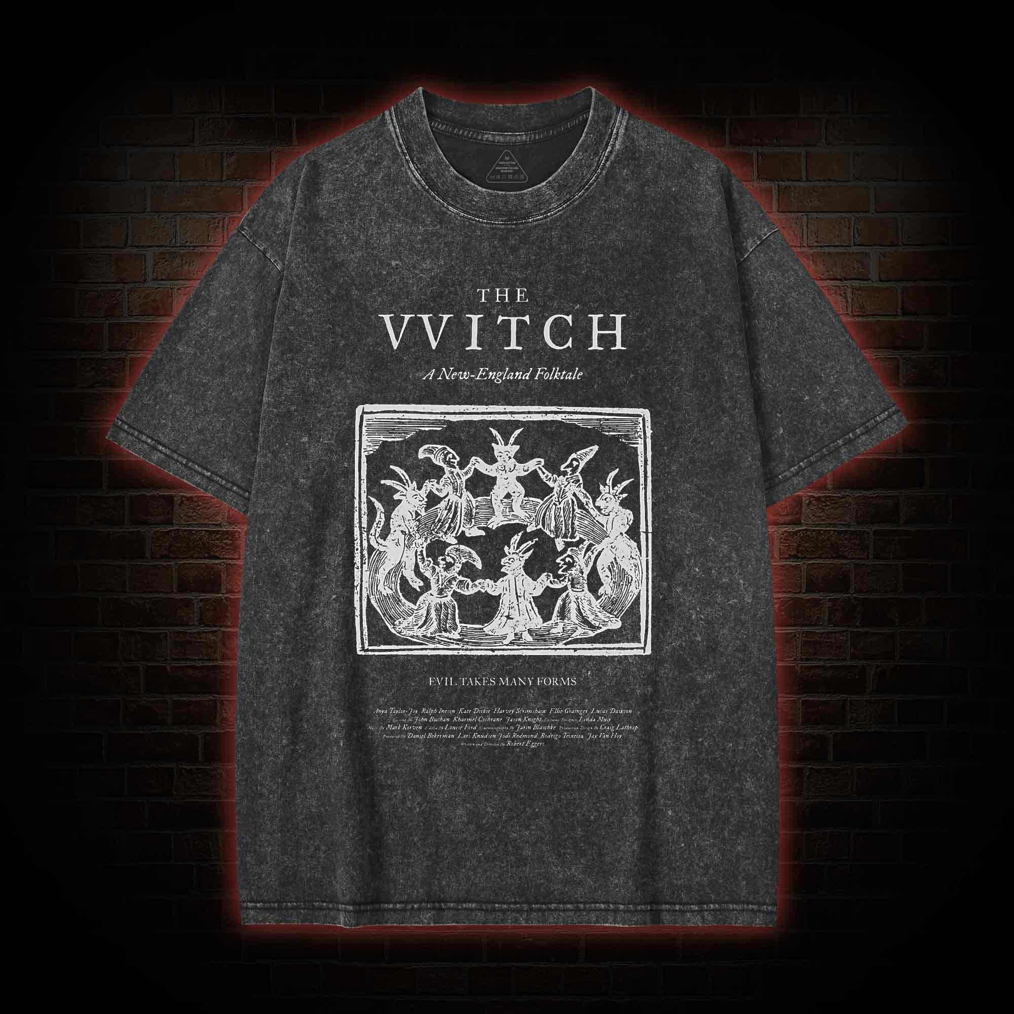 The Witch Retro Horror Folk Washed T-shirt