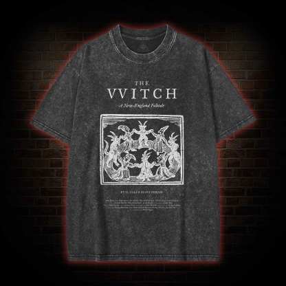 The Witch Retro Horror Folk Washed T-shirt