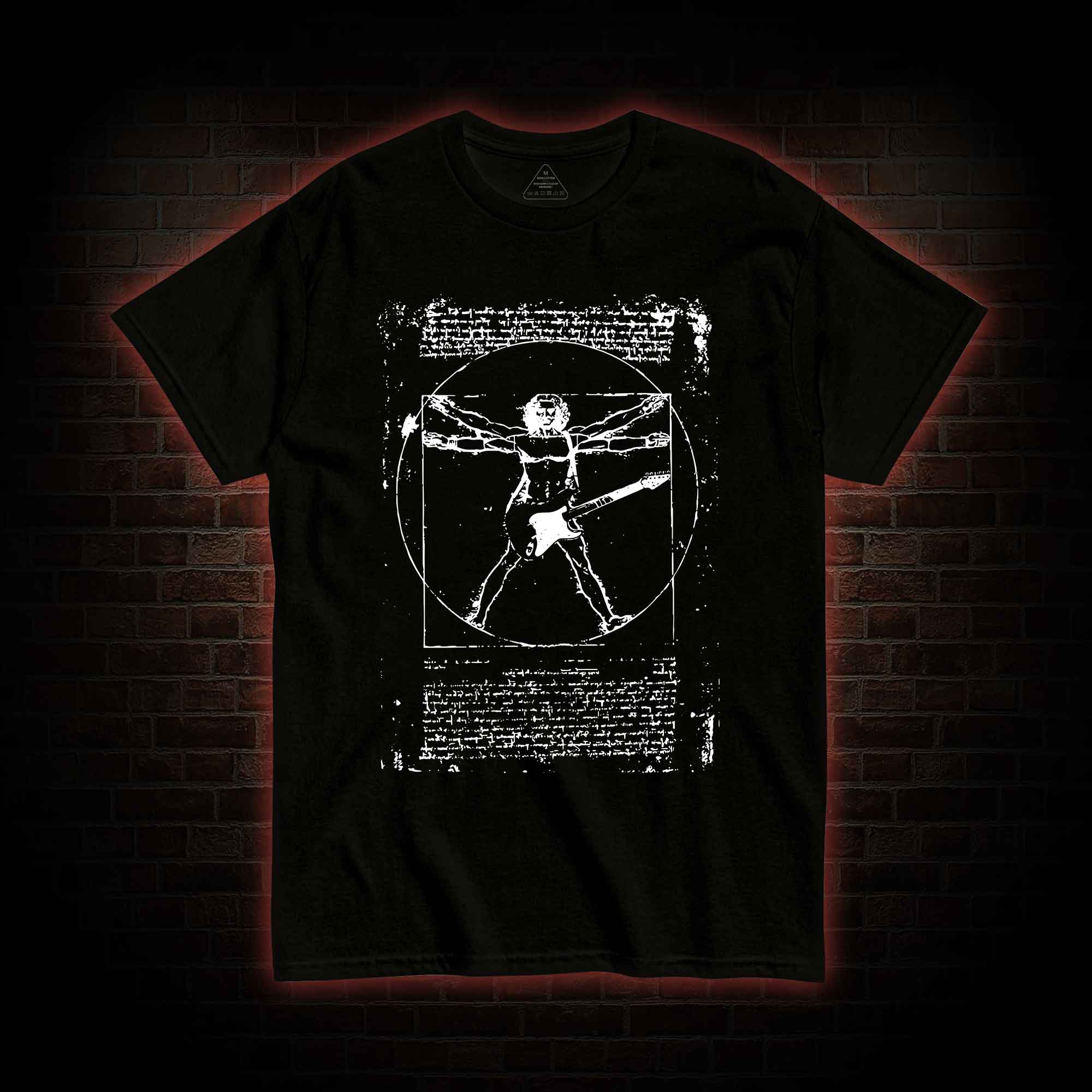 Vitruvian Man Guitar Music Player T-shirt