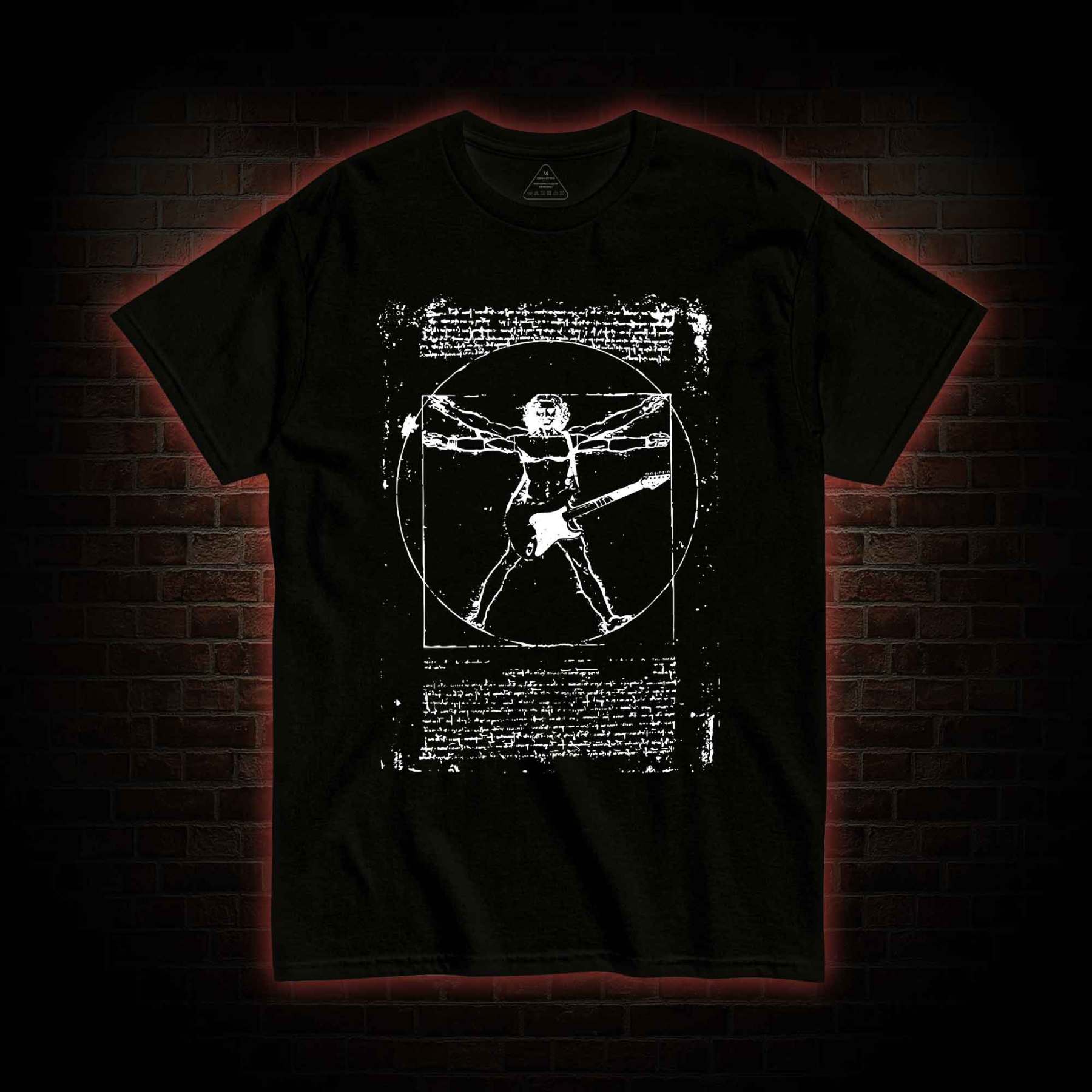 Vitruvian Man Guitar Music Player T-shirt