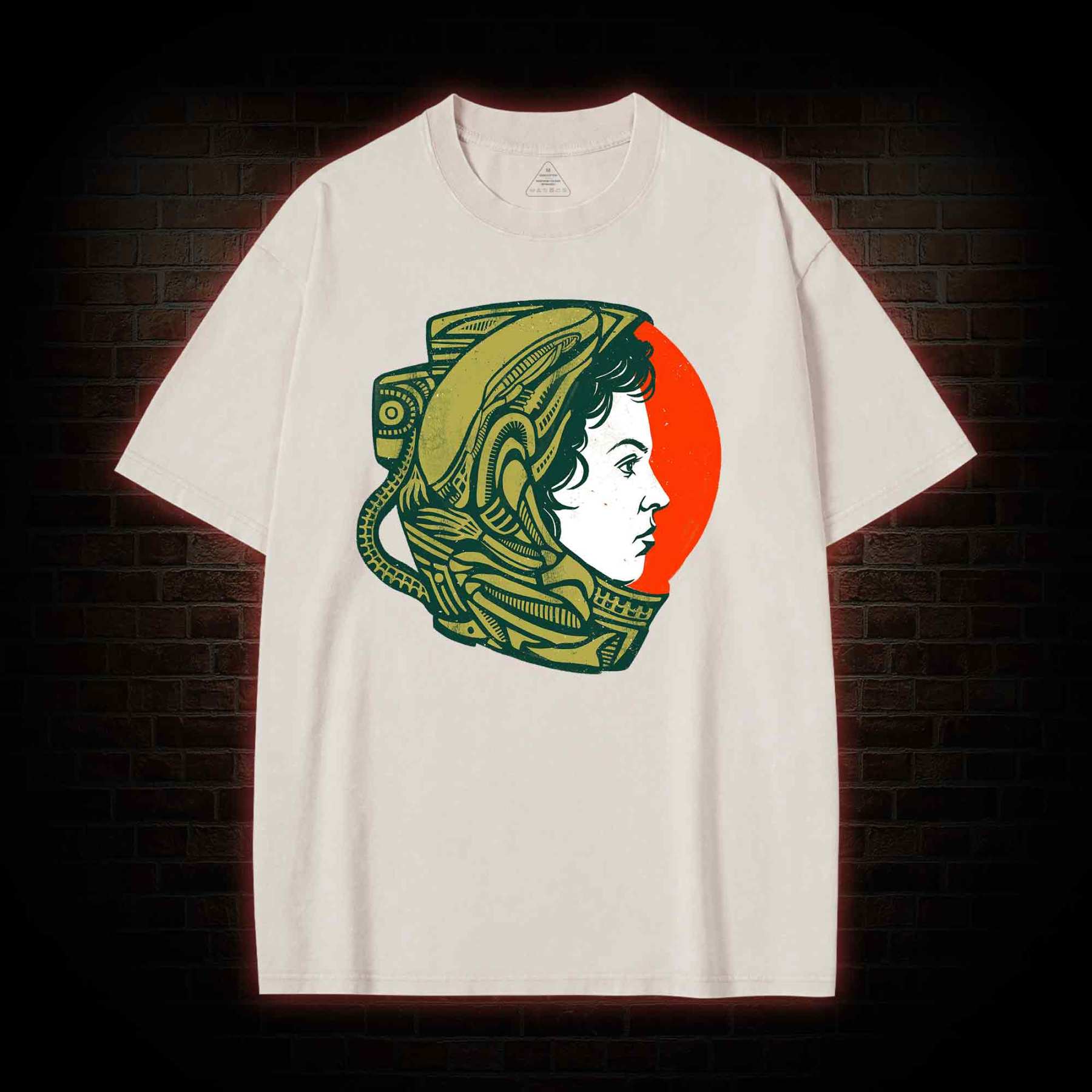 Retro Style Alien Washed T-shirt