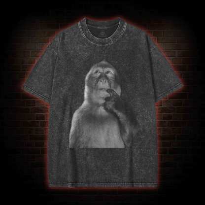 Funny Monkey Washed T-shirt