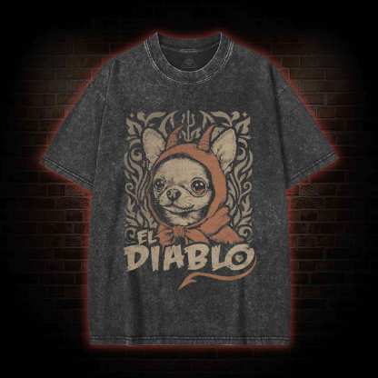 Funny Chihuahua Washed T-shirt
