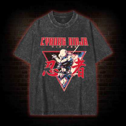 Cyber Ninja Washed T-shirt