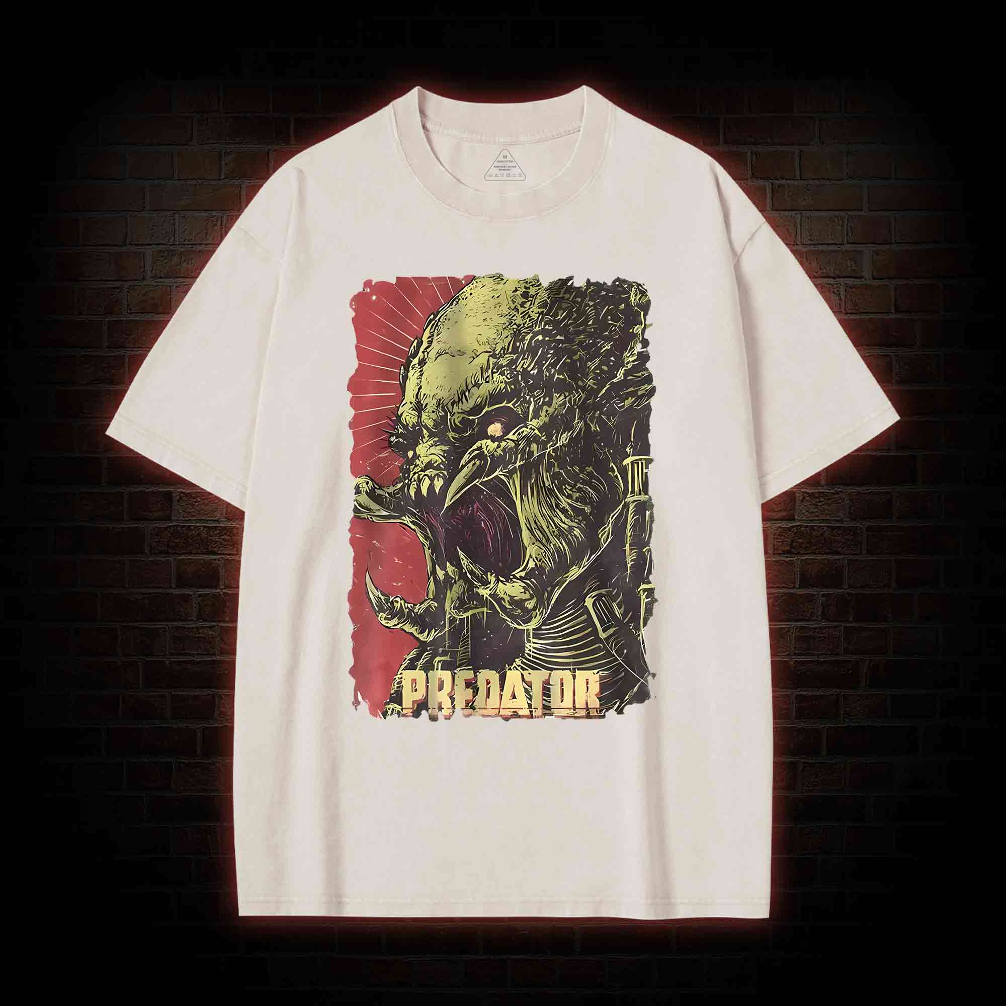 Alien Vs Alien Hunter Vintage Movie Washed T-shirt