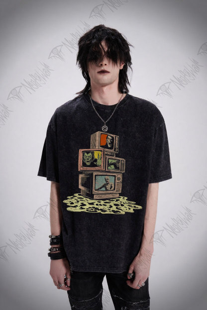 Vintage Monster Movie Marathon Washed T-shirt