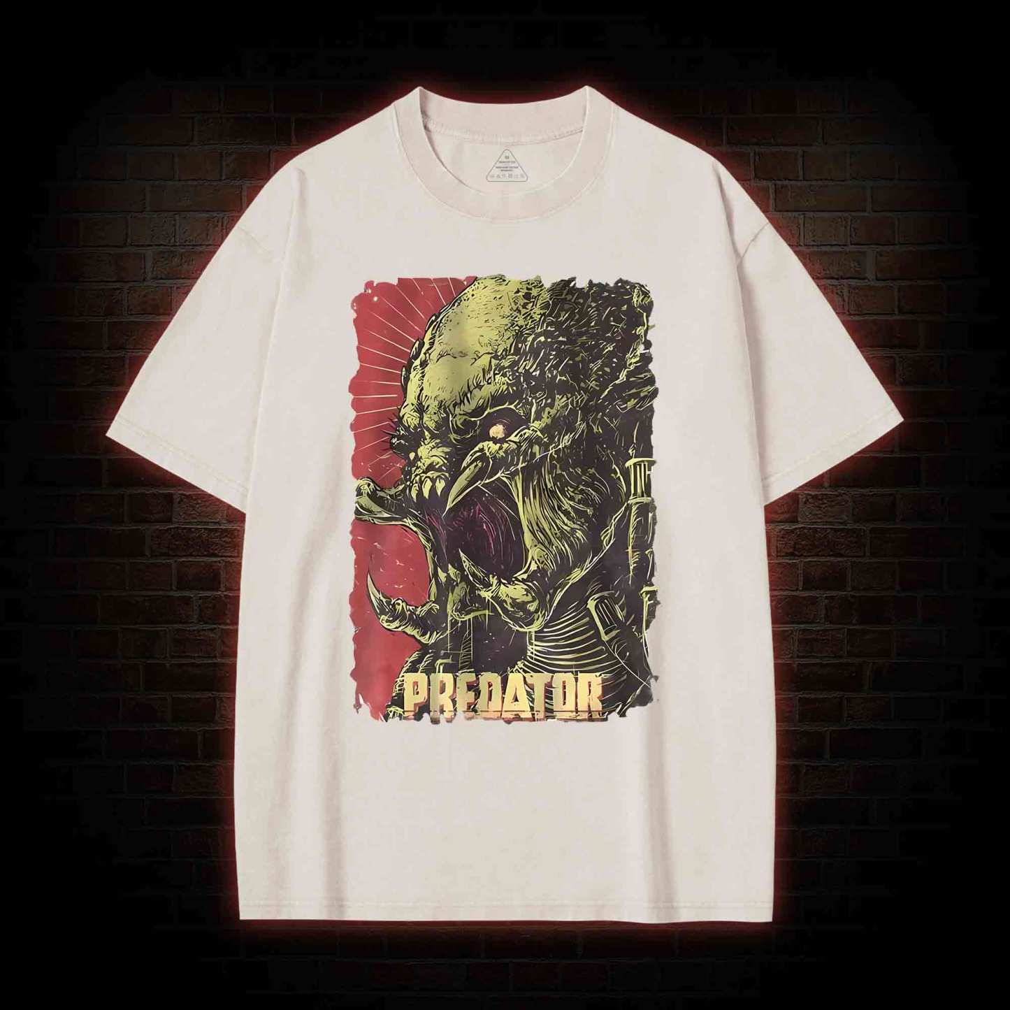 Alien Vs Alien Hunter Vintage Movie Washed T-shirt