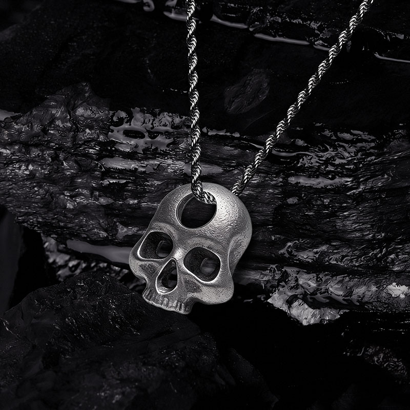 Hollow Skull Sculptural Necklace