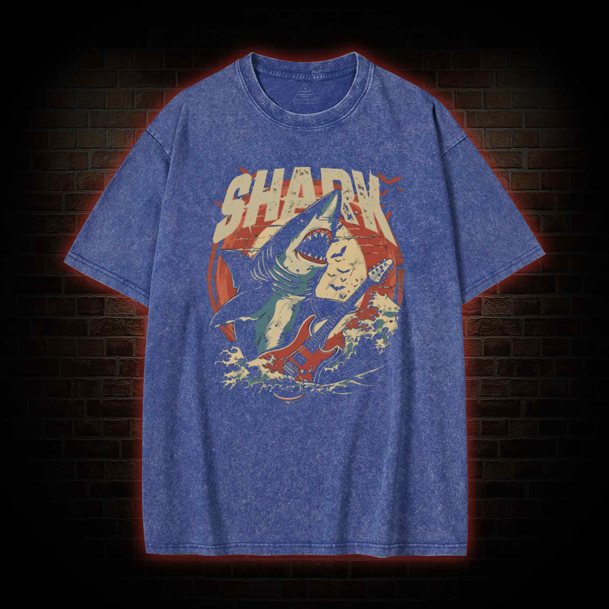 Guitarist Shark Washed T-shirt