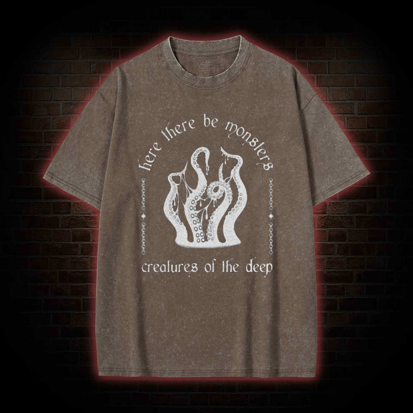 Here There be Monsters Washed T-shirt