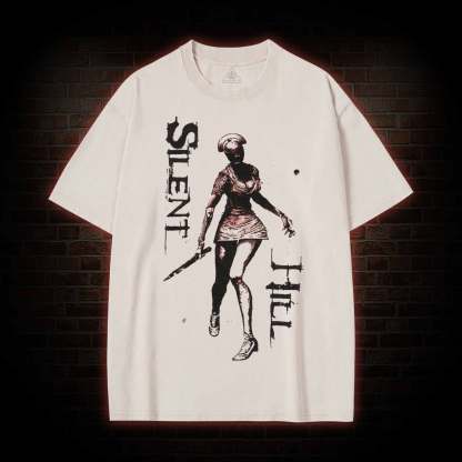 Horror Nurse Washed T-shirt