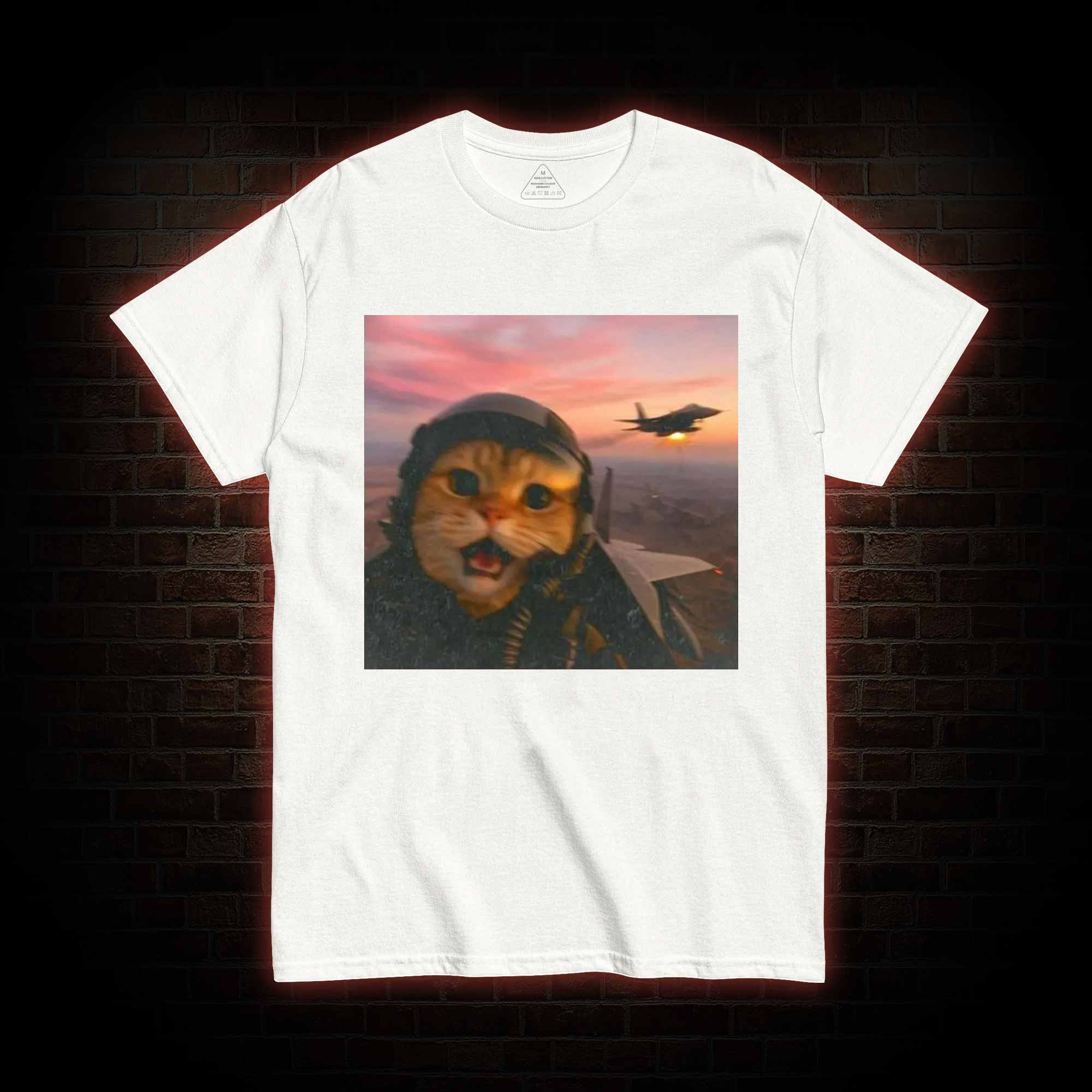 Funny Fighter Pilot Cat T-shirt
