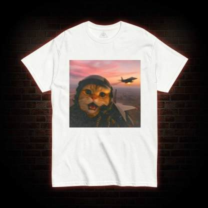 Funny Fighter Pilot Cat T-shirt