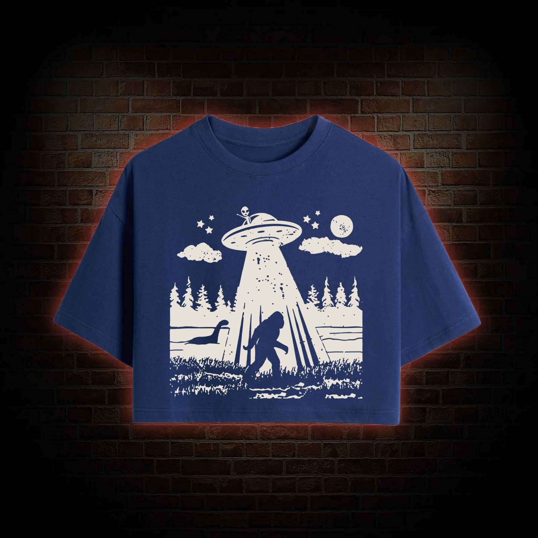 Bigfoot Sasquatch Alien UFO Loch Ness Monster Crop Top