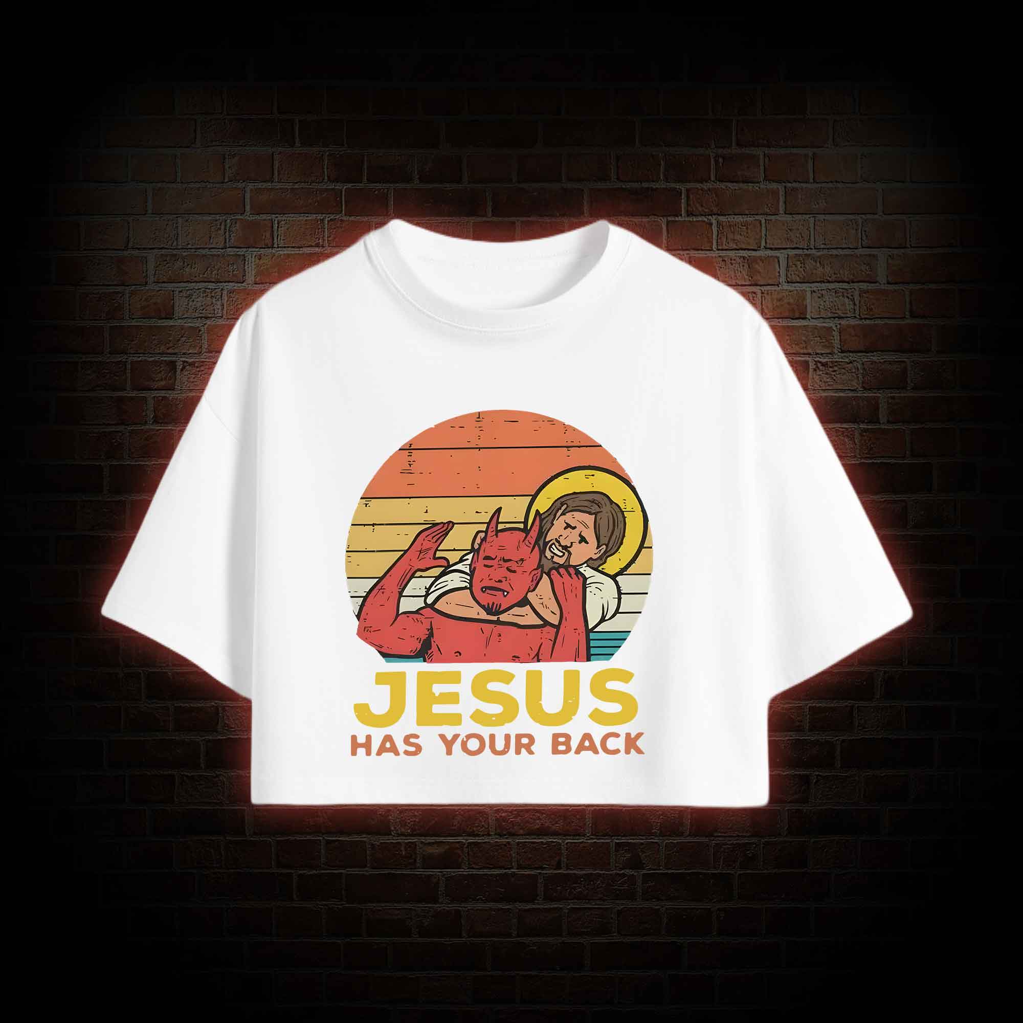 Jesus has Your Back Crop Top