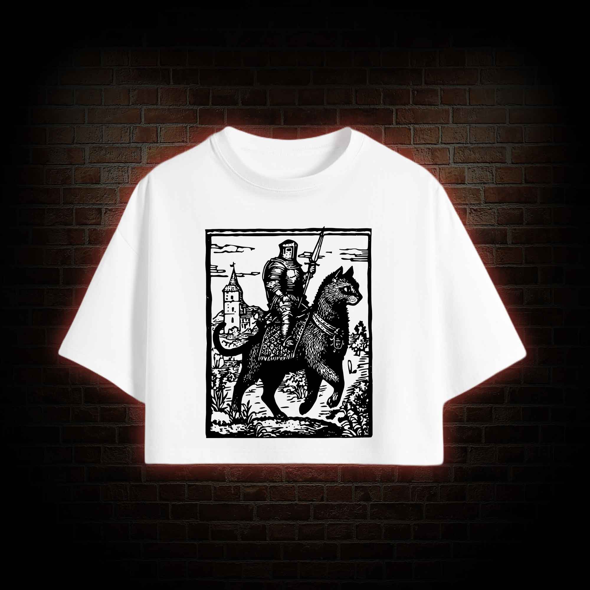 Knight Cat Rider Crop Top