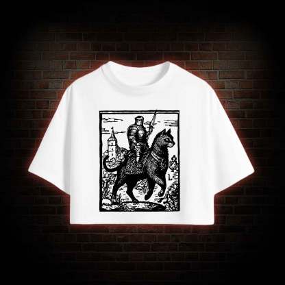 Knight Cat Rider Crop Top
