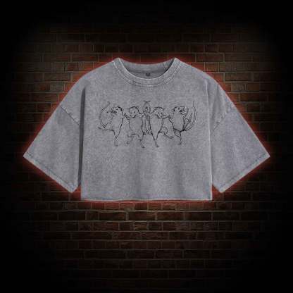 Dancing Rats Washed Cropped T-shirts