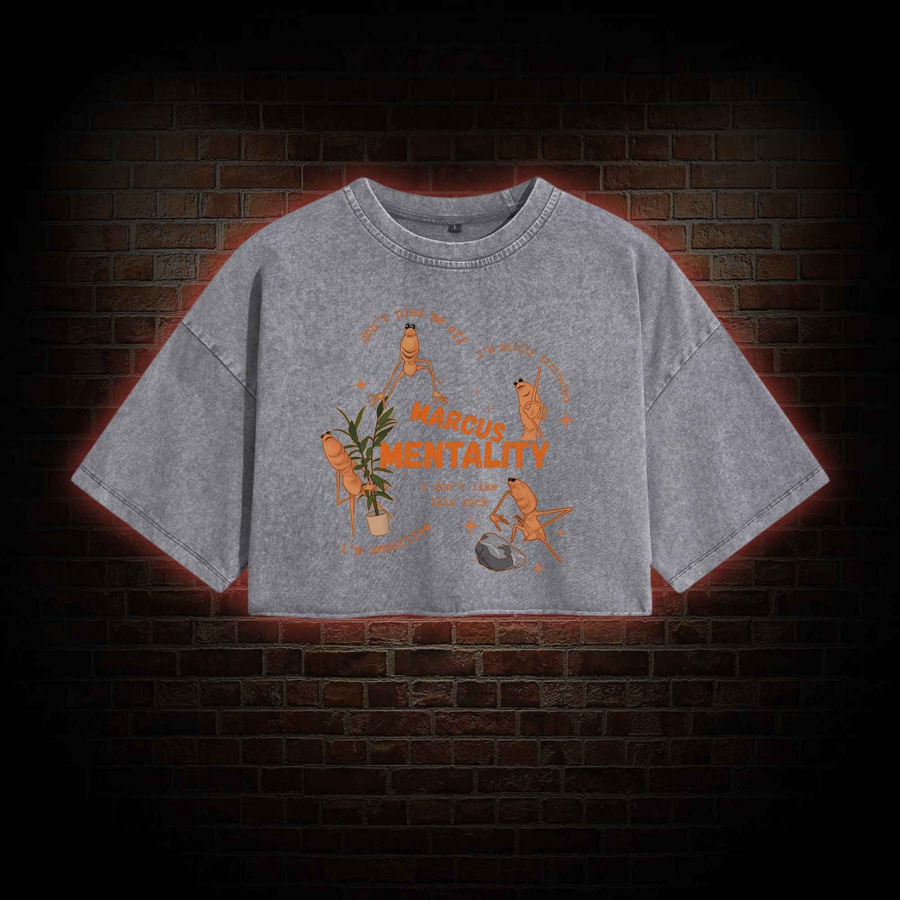 Marcus the Worm Washed Cropped T-shirts