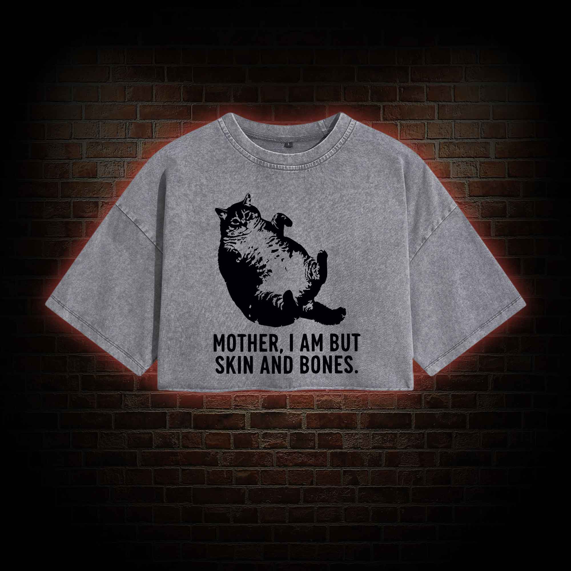 Mother I Am but Skin and Bones Washed Cropped T-shirts