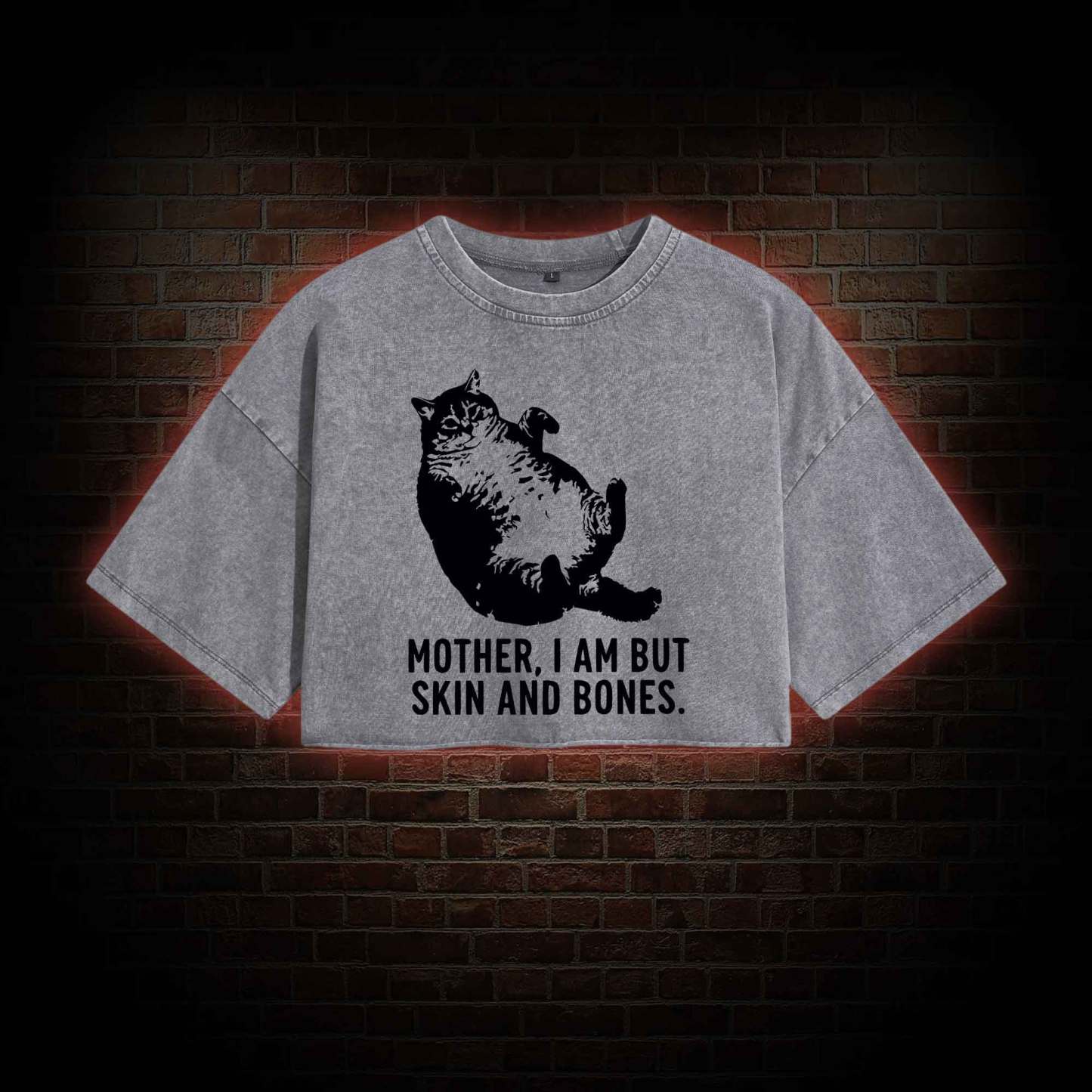 Mother I Am but Skin and Bones Washed Cropped T-shirts