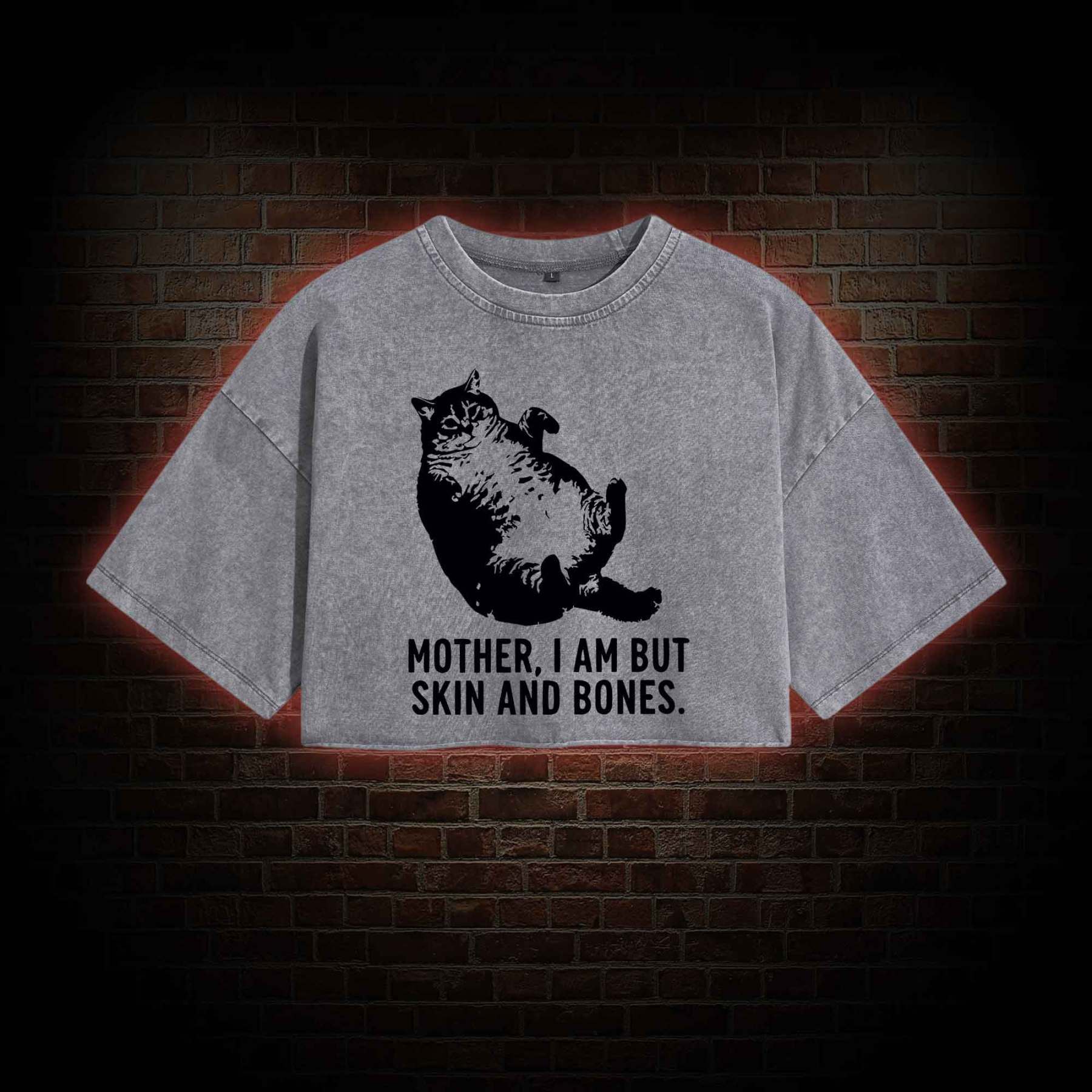 Mother I Am but Skin and Bones Washed Cropped T-shirts