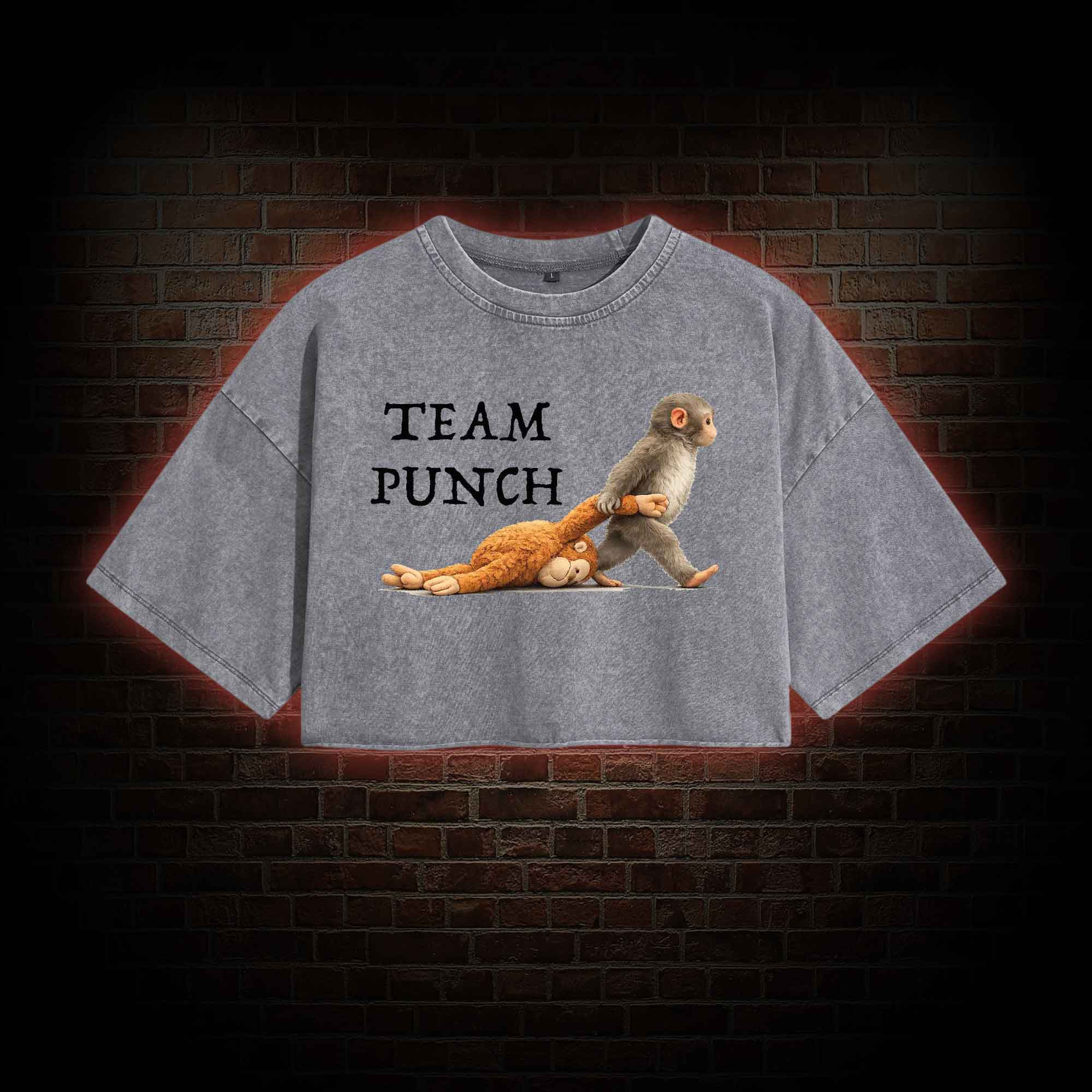 Team Punch Washed Cropped T-shirts