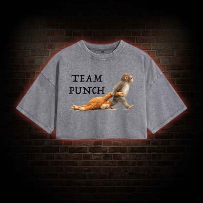 Team Punch Washed Cropped T-shirts