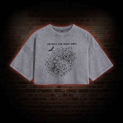 Bat Conservation Washed Cropped T-shirts