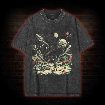 Space Battle Vintage Washed T-shirt