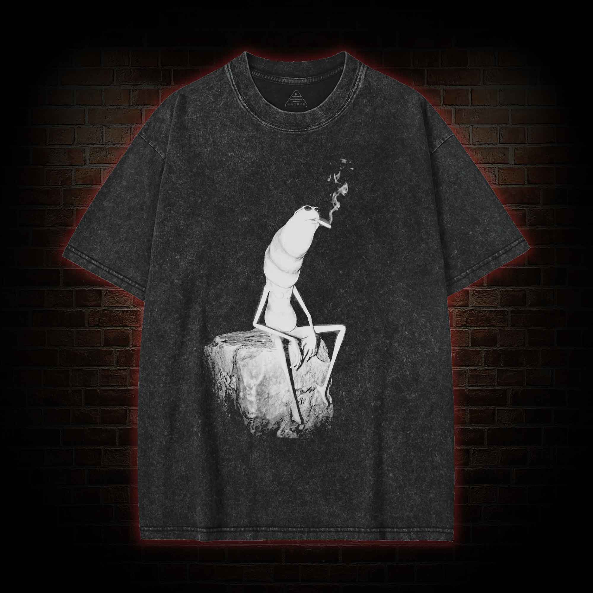 Worm Meme Washed T-shirt