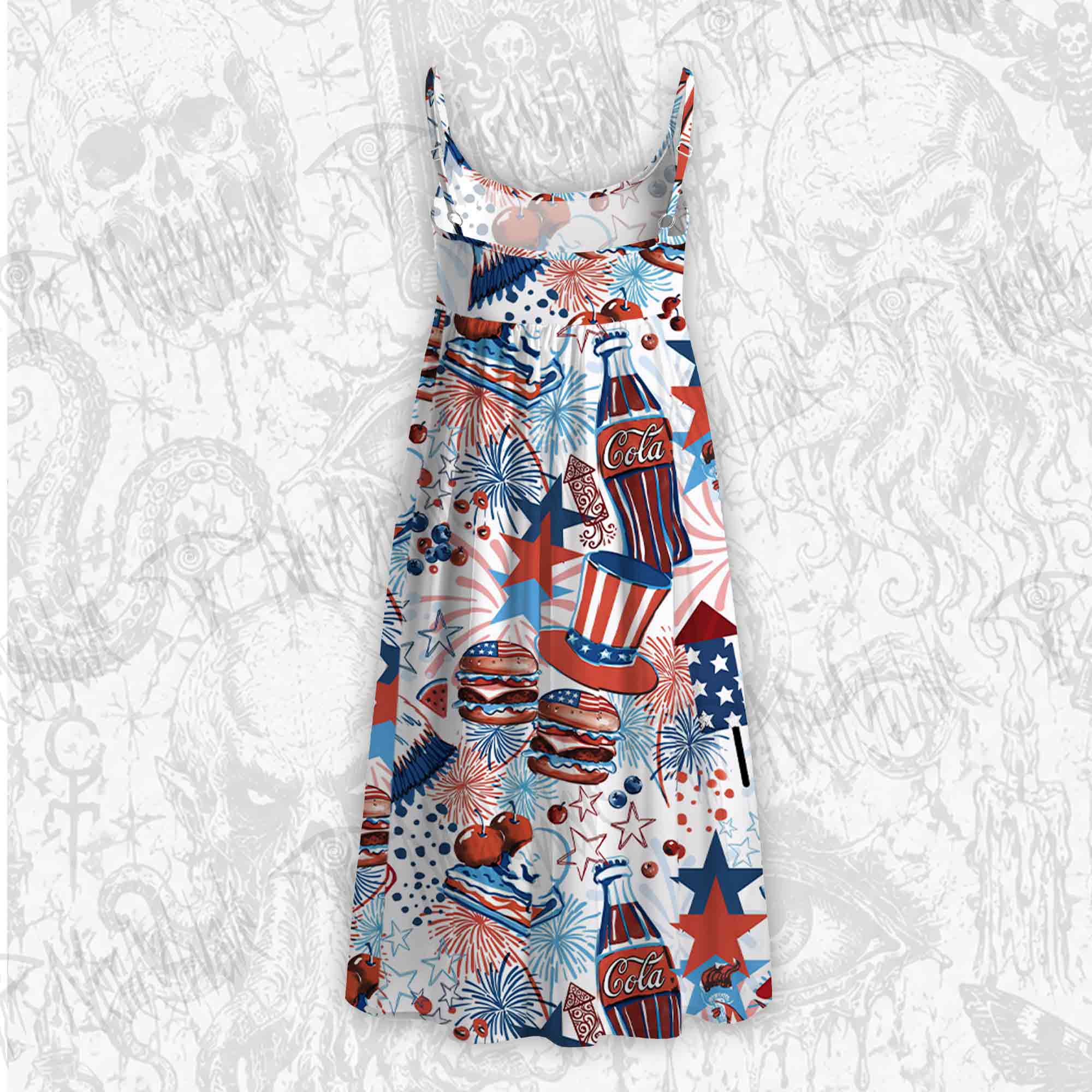 Fireworks & Burgers Strap Midi Sundress