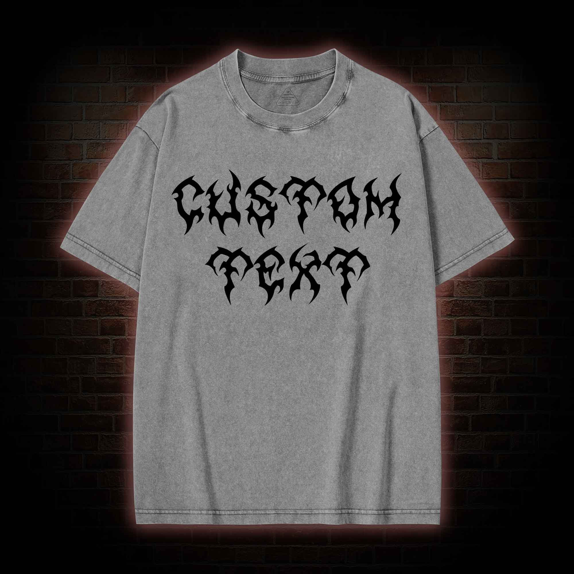 Personalized Style Custom Text Washed T-shirt