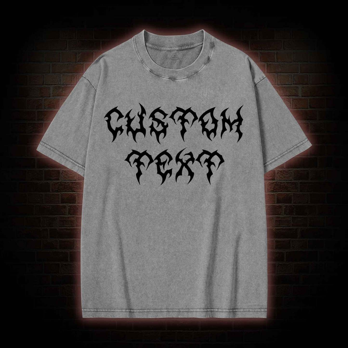 Personalized Style Custom Text Washed T-shirt