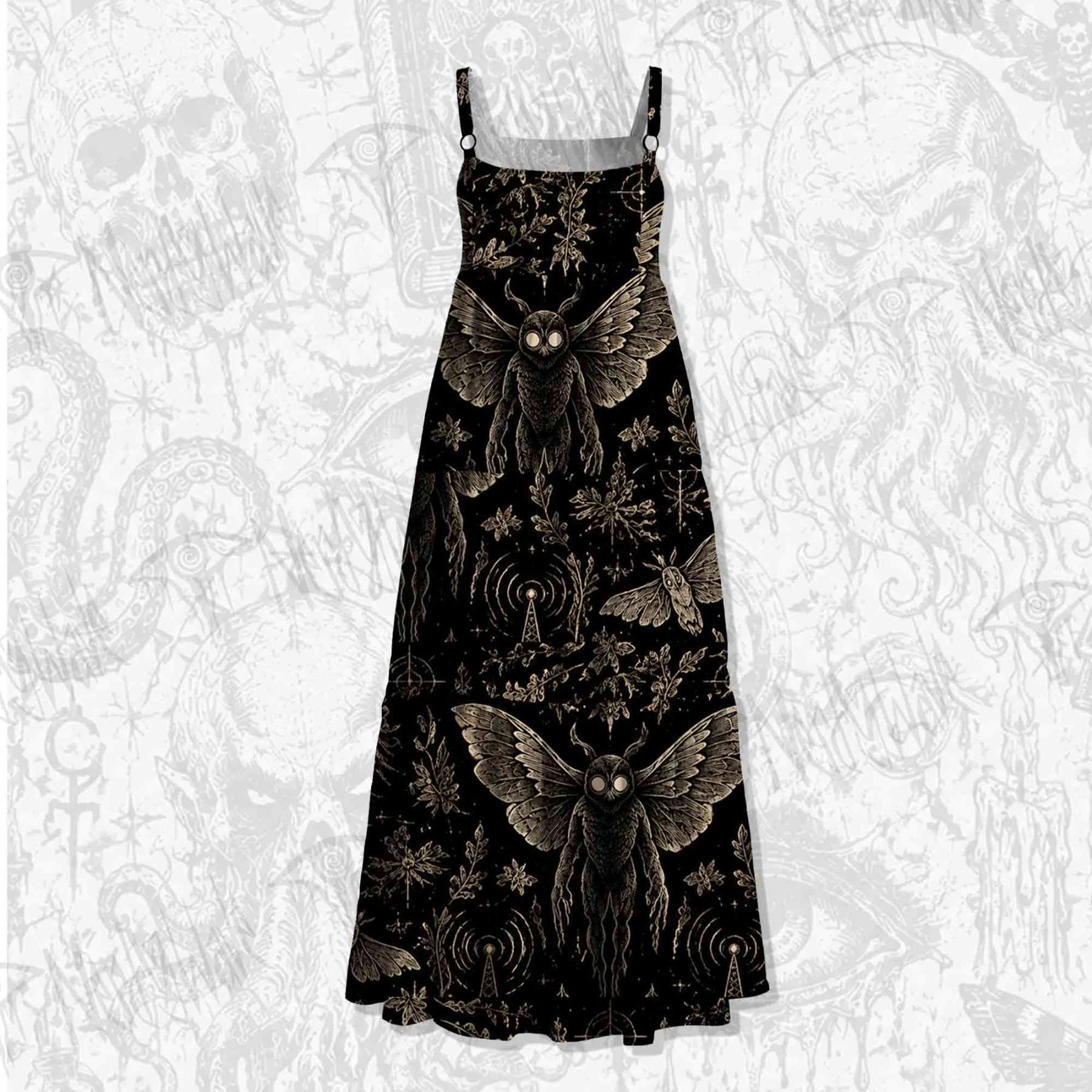 Mothman Radio Wide Straps Maxi Dress