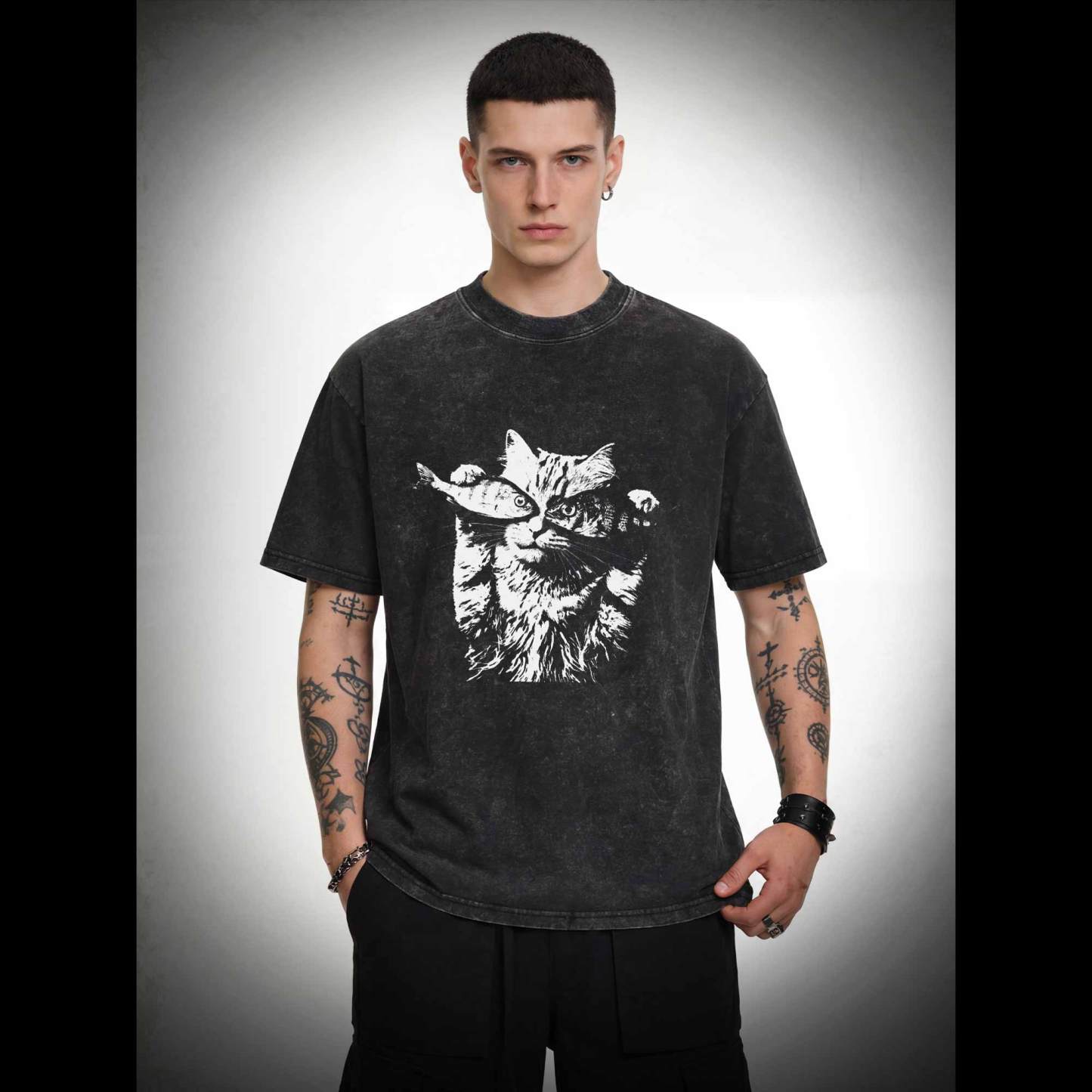 Fish Eye Cat Washed T-shirt