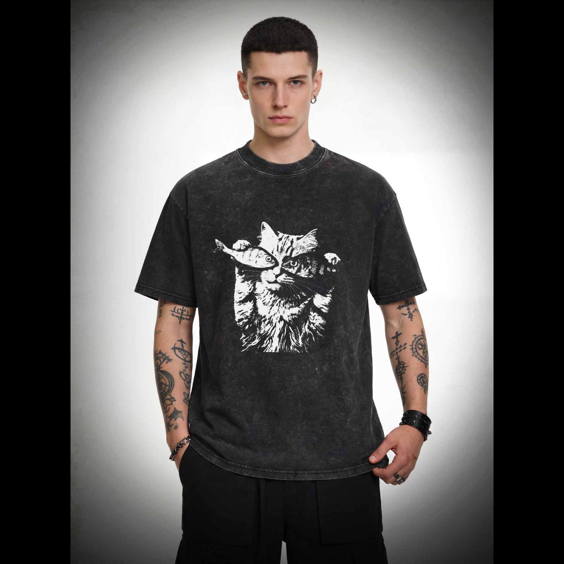 Fish Eye Cat Washed T-shirt