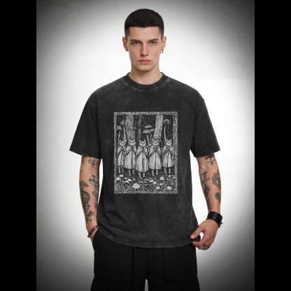 Coven of the Forest Cats Washed T-shirt