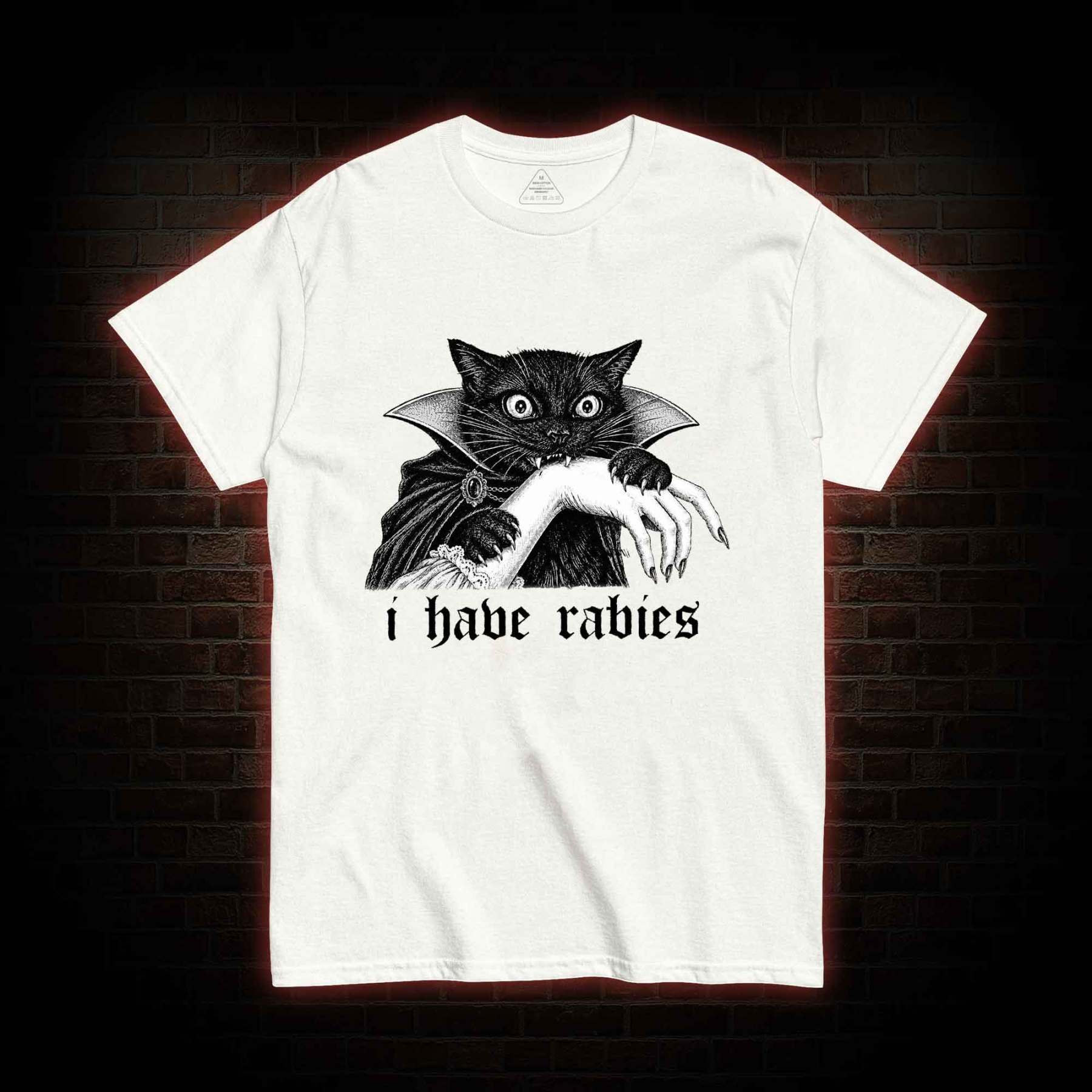 I Have Rabies Vampire Cat T-shirt