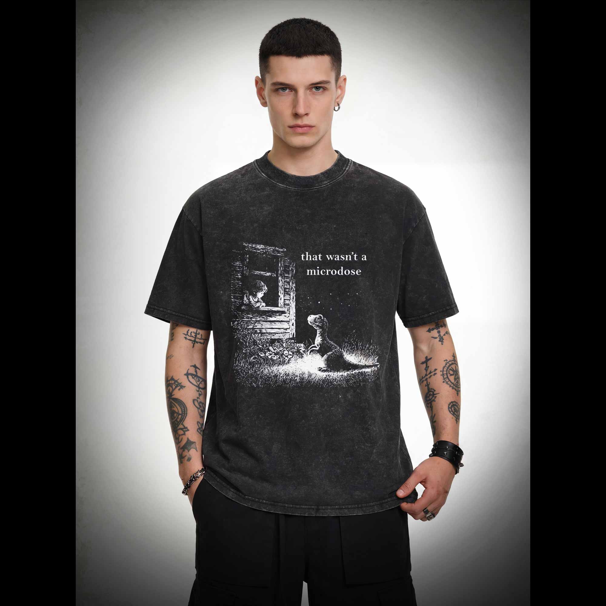 That Wasn't a Microdose Dinosaur Washed T-shirt
