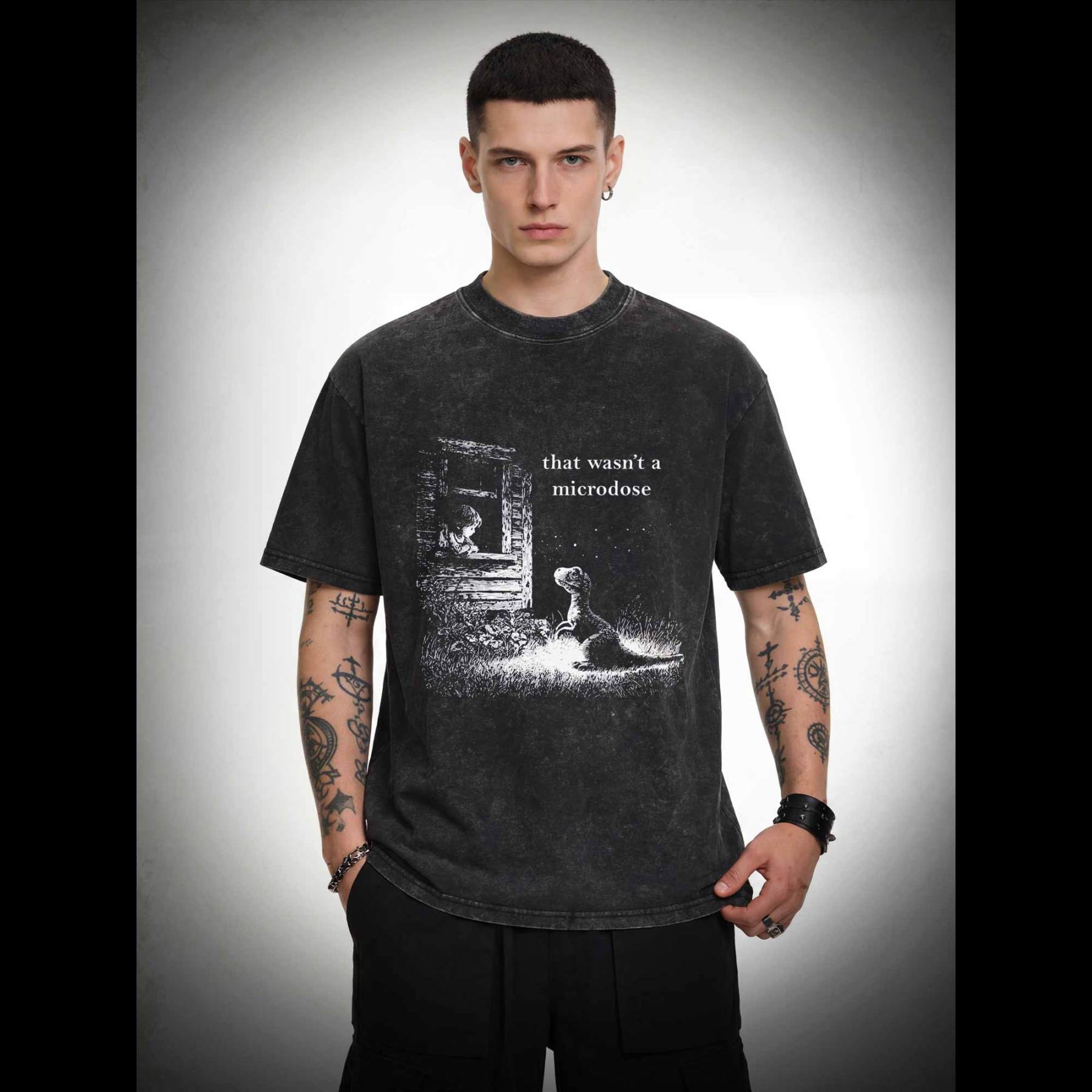 That Wasn't a Microdose Dinosaur Washed T-shirt