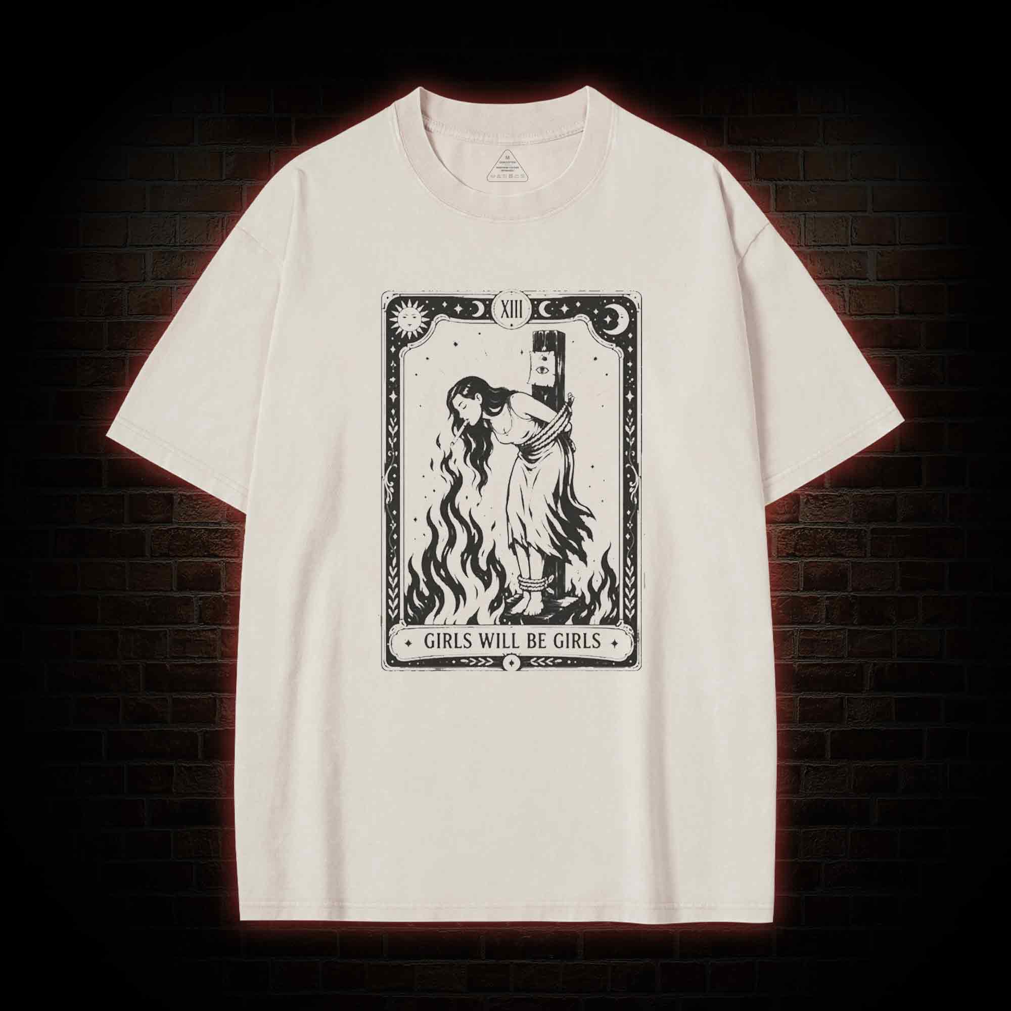 Girls Will be Girls Tarot Washed T-shirt