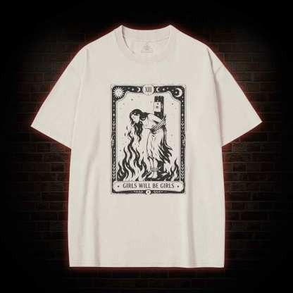 Girls Will be Girls Tarot Washed T-shirt