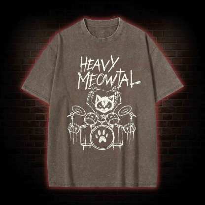 Heavy Meowtal Washed T-shirt